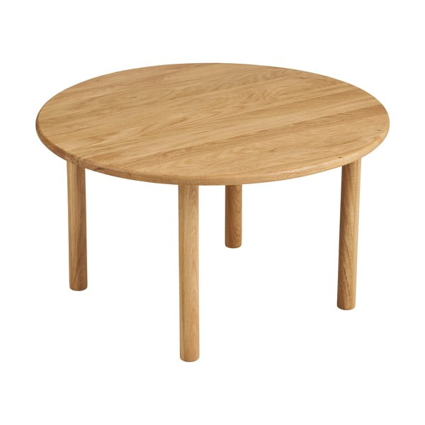 Okrogla klubska mizica iz masivnega hrasta v naravni barvi ø 70 cm Jena – House Nordic