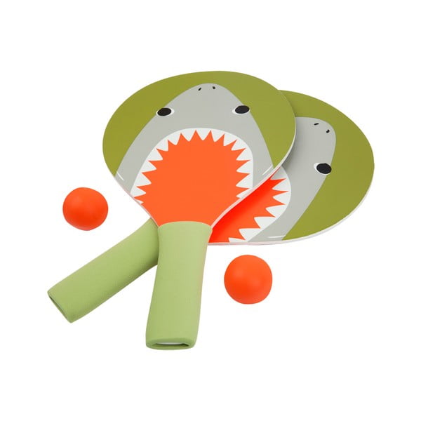 Komplet 2 loparjev in žogic za namizni tenis Sunnylife Shark Attack