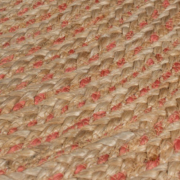 Rožnato-oranžna/v naravni barvi okrogla preproga iz jute ø 133 cm Capri – Flair Rugs-image-4