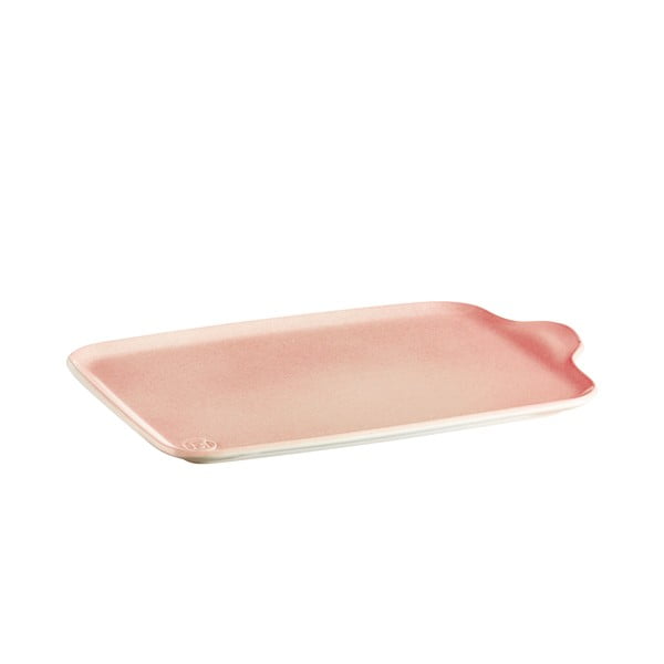 Keramični servirni pladenj Emile Henry Aperitivo, lososovo rožnate barve, 32 x 21 cm