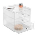 Prozoren organizator s 3 predali iDesign Drawers, višina 18 cm