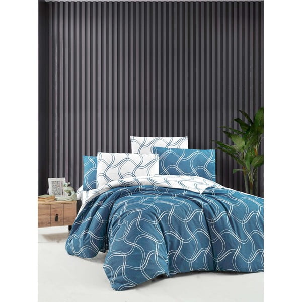 Modra podaljšana posteljnina za zakonsko posteljo z rjuho 200x220 cm Blue Design - Mila Home