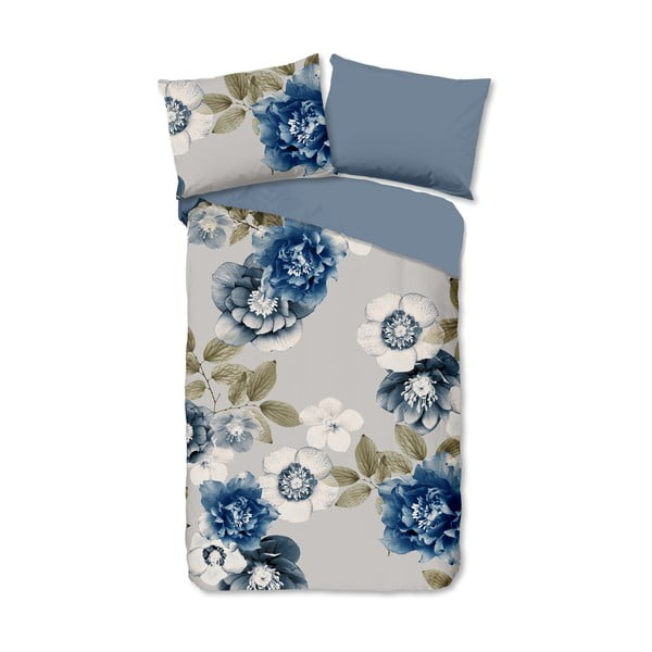 Modro-siva enojna flanelna posteljnina 140x200 cm Gabin – Good Morning
