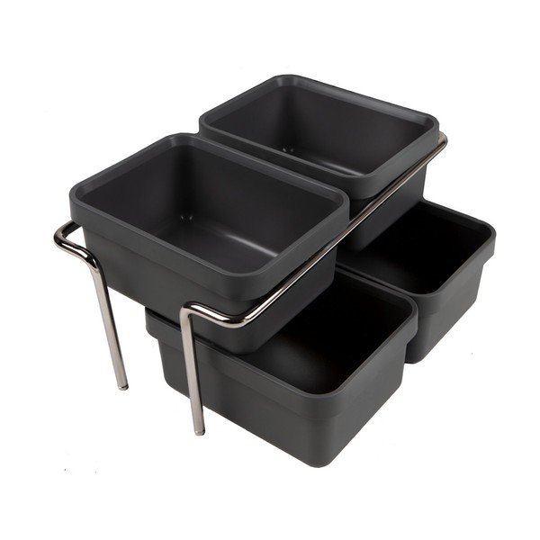 Izvlečni plastični koš za ločevanje odpadkov 2x 15 l Metropolis - Elletipi-image-3