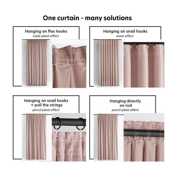 Svetlo rožnata žametna zavesa za delno zatemnitev 530x175 cm Velto – Filumi-image-3