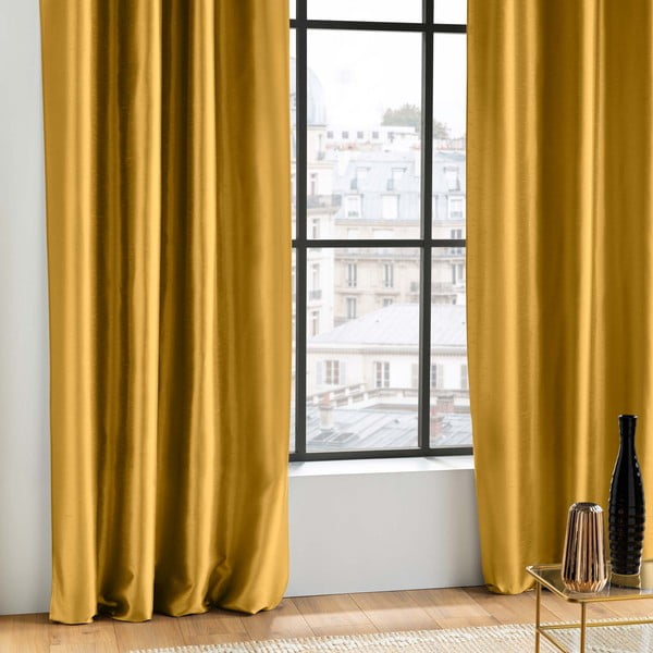 Rumena zavesa iz mikrosatena 140x240 cm Shana – douceur d'intérieur-image-2