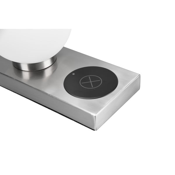 Namizna svetilka z brezžičnim polnilnikom v srebrni barvi (višina 15 cm) Chloe - Reality-image-4