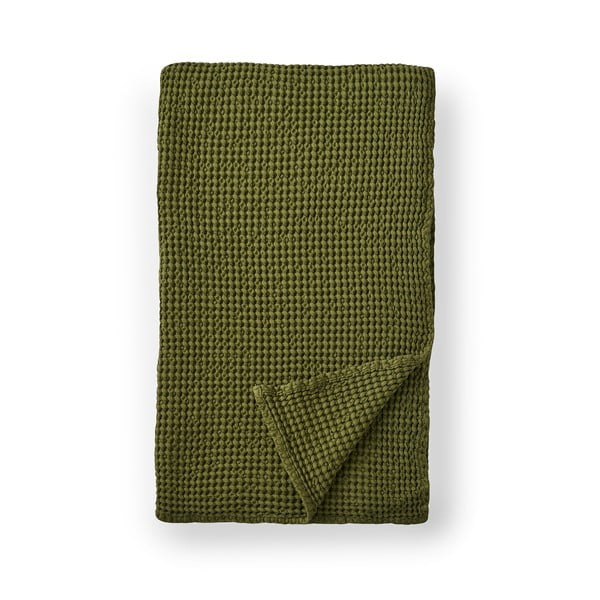 Zelena bombažna odeja 150x200 cm Jaipur Chunky Waffle – Pineapple Elephant