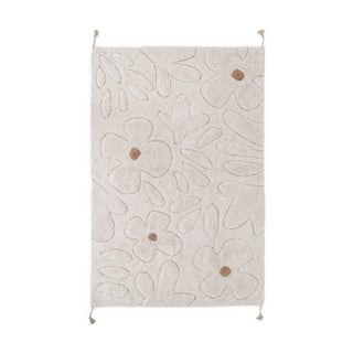 Kremno bela pralna ročno tkana bombažna otroška preproga 120x180 cm Gentle Flora – Nattiot