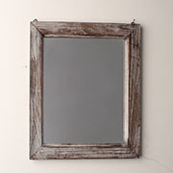 Ogledalo v sivem lesenem okvirju Dakls, višina 39 cm