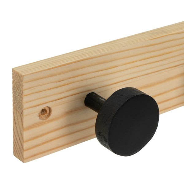 Črn stenski obešalnik iz masivnega bora 40 cm Anillos – Casa Selección-image-1