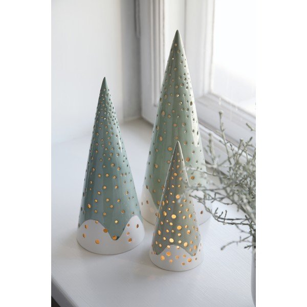 Turkizen božični svečnik iz kostnega porcelana Kähler Design Nobili, višina 25,5 cm-image-1