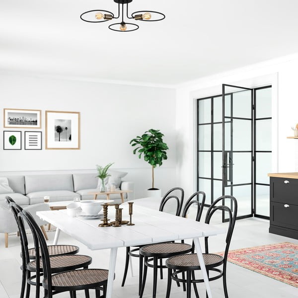 Črna stropna svetilka Circle – Opviq lights-image-1