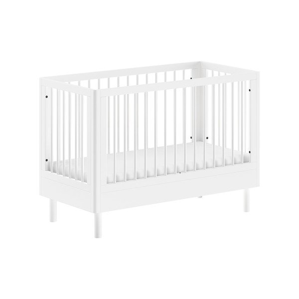 Bela otroška posteljica iz masivne bukve z nastavljivo višino 60x120 cm Forrest – Vipack