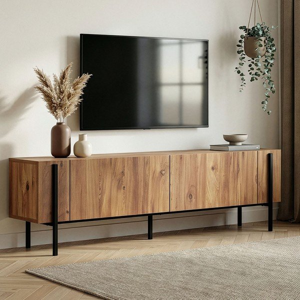 TV omarica v borovem dekorju v naravni barvi 180x45x30 cm Nexus – Kalune Design-image-2