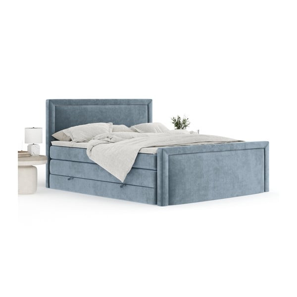 Modra boxspring postelja s prostorom za shranjevanje 160x200 cm Lavenda – Maison de Rêve-image-2