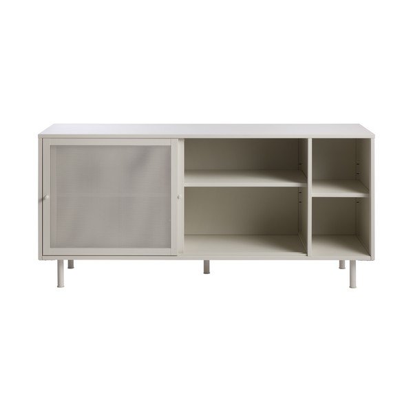 Siva kovinska komoda z drsnimi vrati 160x75x47 cm Veep – Unique Furniture-image-2