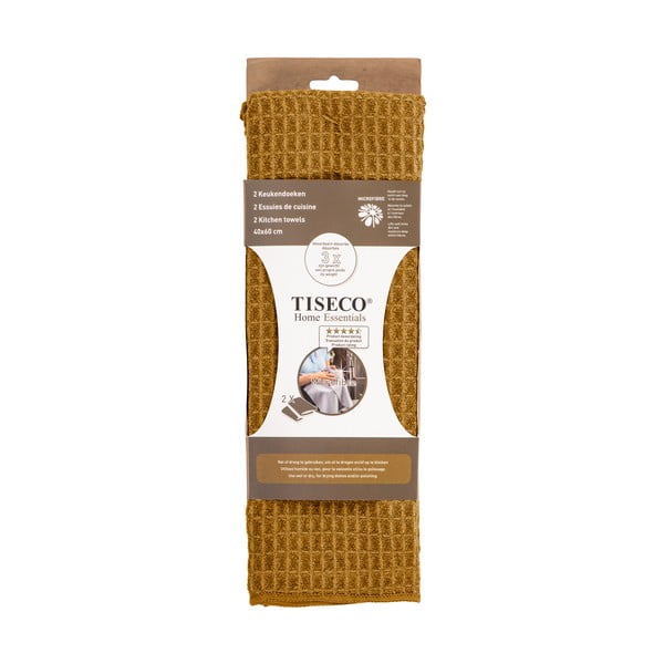 Kuhinjske krpe v kompletu 2 ks iz mikrovlaken 40x60 cm Waffle – Tiseco Home Studio-image-1