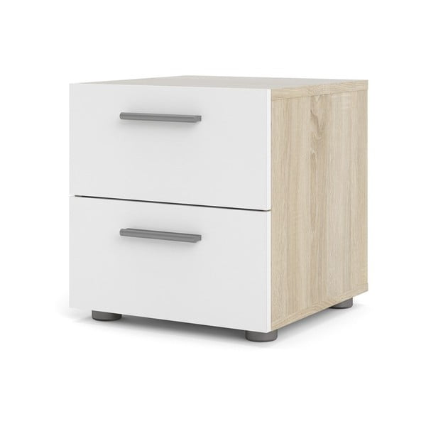 Bela nočna omarica v hrastovem dekorju Pepe - Tvilum-image-4