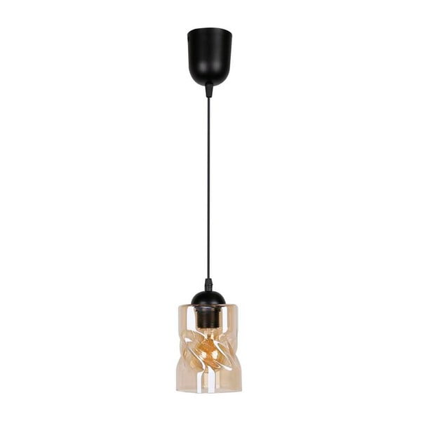 Črna viseča svetilka s steklenim senčnikom ø 10 cm Felis - Candellux Lighting