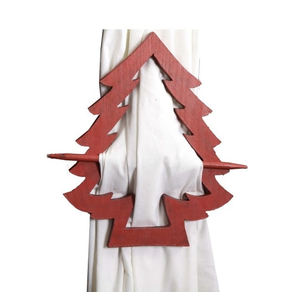 Red Antic Line Christmas Curtain Holder