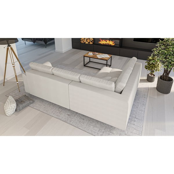 Kremno bela kotna sedežna garnitura (z levim kotom) Ariella – Ropez-image-3