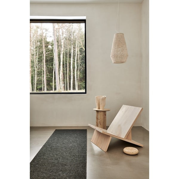 Antracitno siv zunanji in notranji tekač 70x240 cm Emm Black Linen – Pappelina-image-1