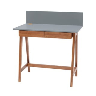 Siva pisalna miza s podnožjem iz jesenovega lesa Ragaba Luka, dolžina 85 cm