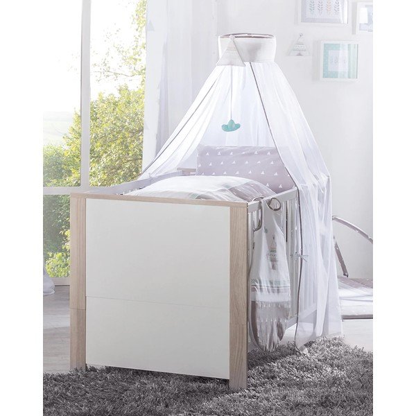 Otroška posteljica v beli in naravni barvi 70x140 cm Olaf – Roba-image-3