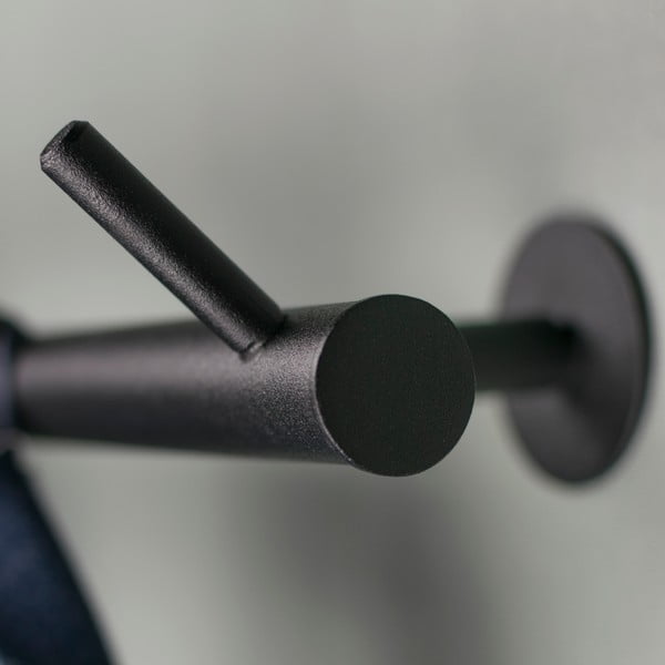 Črn kovinski stenski obešalnik 80 cm Odin – Spinder Design-image-1