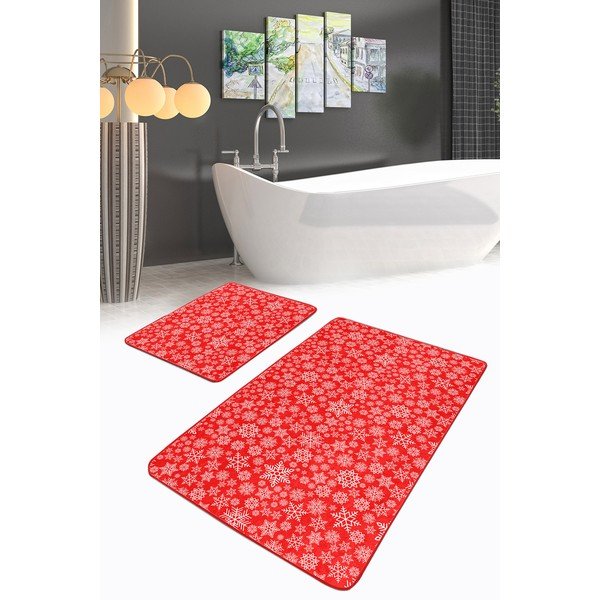 Rdeče kopalniške preproge v kompletu 2 ks 60x100 cm – Mila Home-image-2