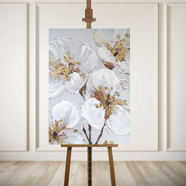 Slika z ročno naslikanimi elementi 70x100 cm Petal Glow – Styler-image-3
