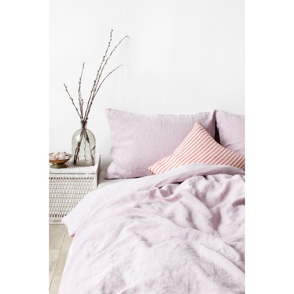Sivkasto vijolična lanena prevleka za vzglavnik Linen Tales, 70 x 90 cm-image-1