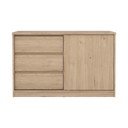 Komoda v hrastovem dekorju z drsnimi vrati 119x76x50 cm Naia – Tvilum