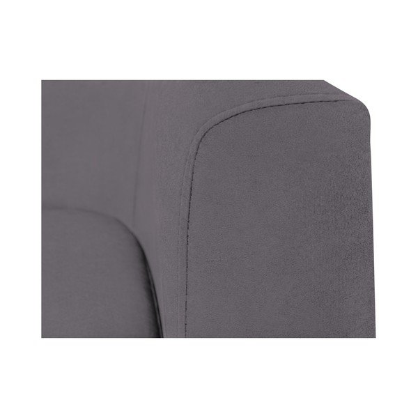 Grafitno siv žameten kavč Kooko Home Glam, 125 cm-image-2