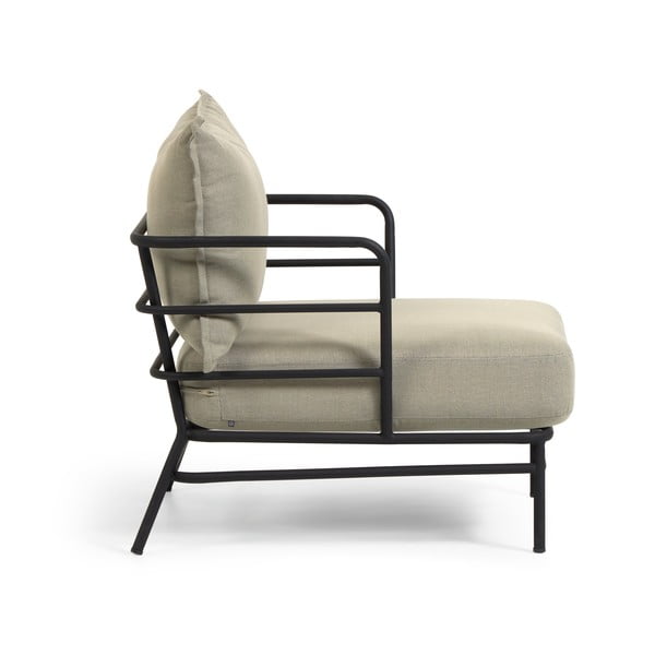 Bež vrtni fotelj s kovinsko konstrukcijo Kave Home Mareluz-image-2