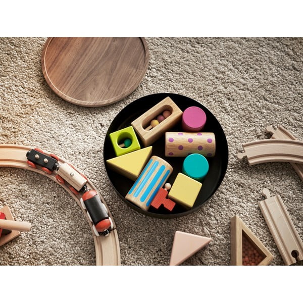 Črna kovinska škatla za shranjevanje s pokrovom ø 22x6 cm Rin – YAMAZAKI-image-3