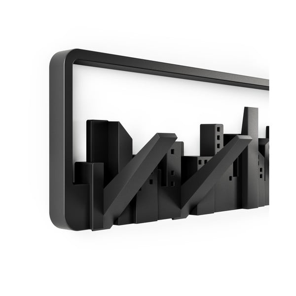 Črn plastični stenski obešalnik Skyline - Umbra-image-4