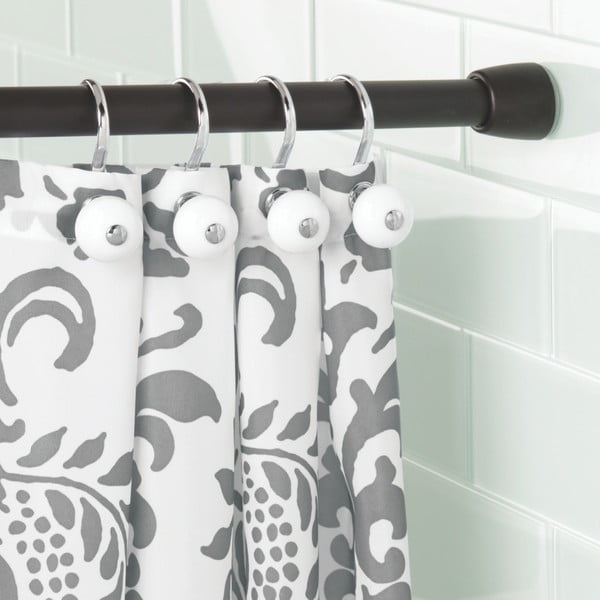 Črn nosilec za tuš zavese z nastavljivo dolžino iDesign Cameo, dolžina 109 - 190 cm-image-1