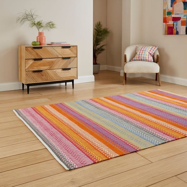 Ročno tkana bombažna preproga 120x170 cm Cascade Bright Multi – Think Rugs-image-2