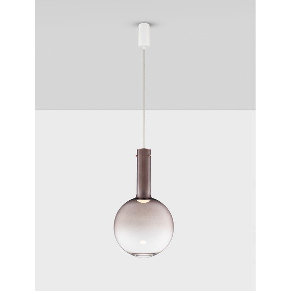Rjava steklena LED zatemnitvena viseča svetilka ø 30 cm Nostos – Nova Luce-image-2
