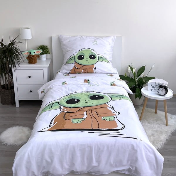 Bombažna otroška posteljnina 140x200 cm Star Wars Baby Yoda – Jerry Fabrics-image-1