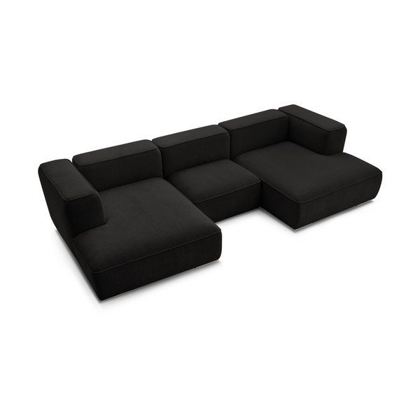 Črna kotna sedežna garnitura Zephyr – Bobochic Paris-image-4