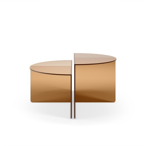 Rjave steklene okrogle mizice v kompletu 2 ks ø 80 cm Velta – MOME-image-3