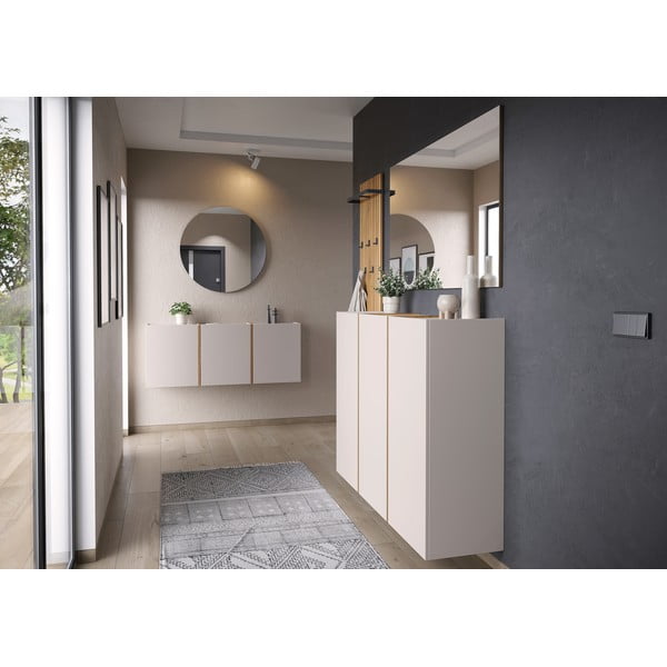 Kremno bela omara za hodnik 138x55x29 cm Libbiano – Germania-image-1
