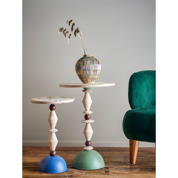 Okrogla stranska mizica iz masivne jelke ø 40 cm Mannelli – Bloomingville-image-2