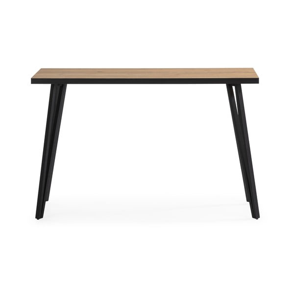 Črna/naravna stranska mizica z mizno ploščo v hrastovem dekorju 60x120 cm Sindi – Marckeric-image-2