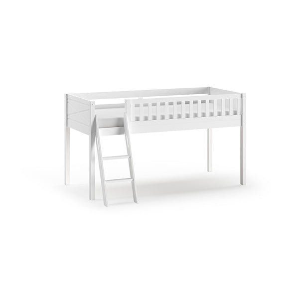 Bela dvignjena otroška postelja iz masivnega bora 90x200 cm SCOTT – Vipack-image-2