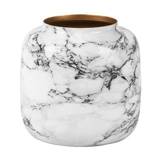 Črno-bela železna vaza PT LIVING Marble, višina 19,5 cm