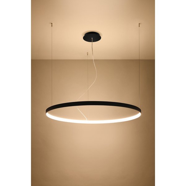 Črna aluminijasta LED viseča svetilka ø 110 cm RIO – Thoro-image-2